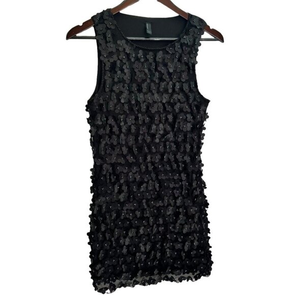 VERO Moda🖤Black Shift Dress Flower Appliques Size Small - Picture 3 of 11